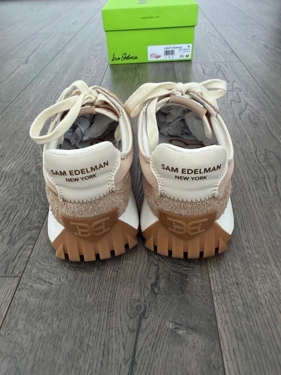 Sam Edelman Langley3 Beige/Tan Mash Suede Sneakers 8.5 M - Picture 11 of 12